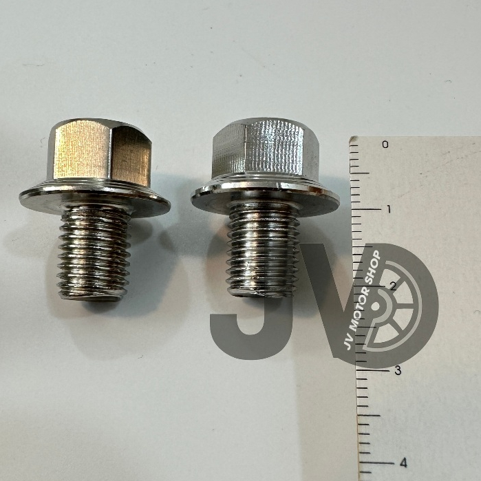 Ốc chân gương Salaya 10li Ren thuận/ ngược - CNC khuyên khối, INOX 304 sáng bóng, gắn mọi loại xe