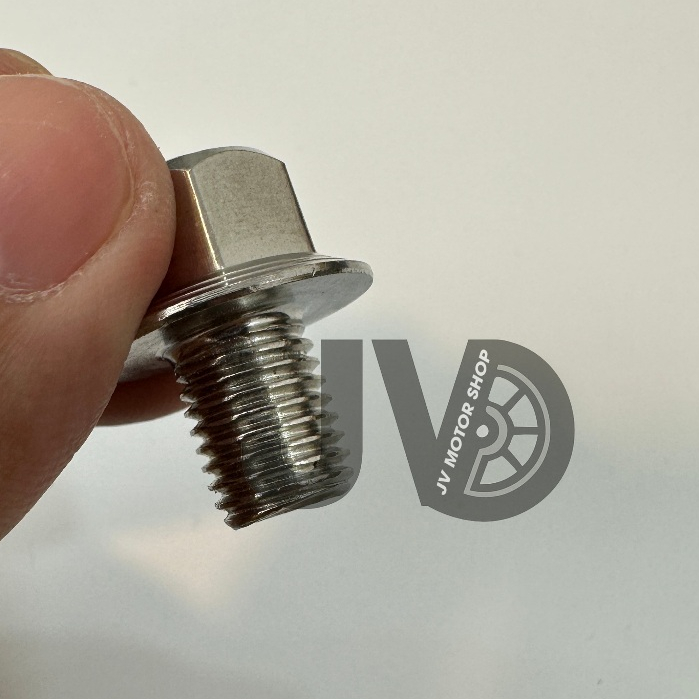 Ốc chân gương Salaya 10li Ren thuận/ ngược - CNC khuyên khối, INOX 304 sáng bóng, gắn mọi loại xe