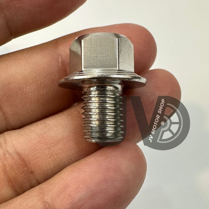 Ốc chân gương Salaya 10li Ren thuận/ ngược - CNC khuyên khối, INOX 304 sáng bóng, gắn mọi loại xe