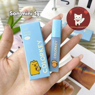 [COLORKEY] (Minisize) Son Tint Nước Colorkey Capybara Vỏ Xanh, Soft Matte Water Tint, 1g