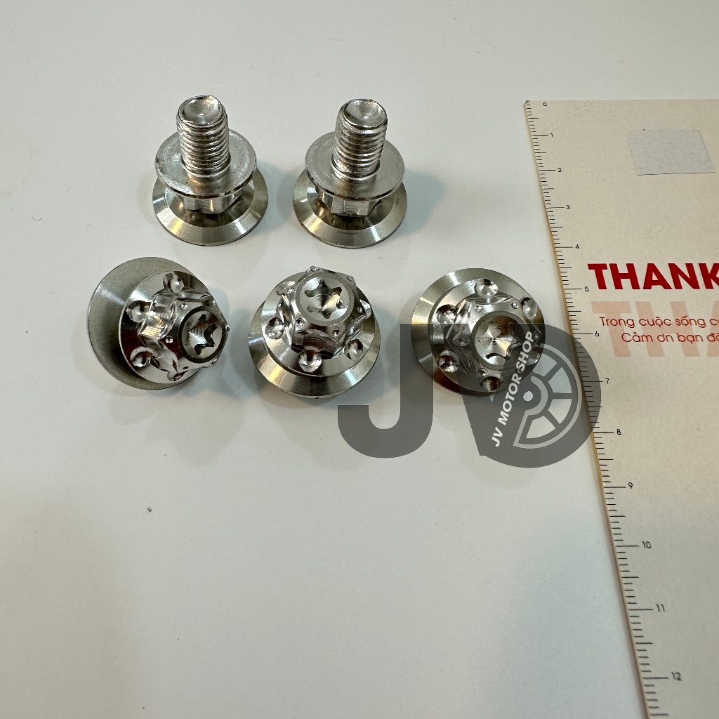 Ốc chân kính Salaya kèm long đền - Chân 10li ren thuận/ ngược - INOX 304 CNC nguyên khối, dễ lắp đặt