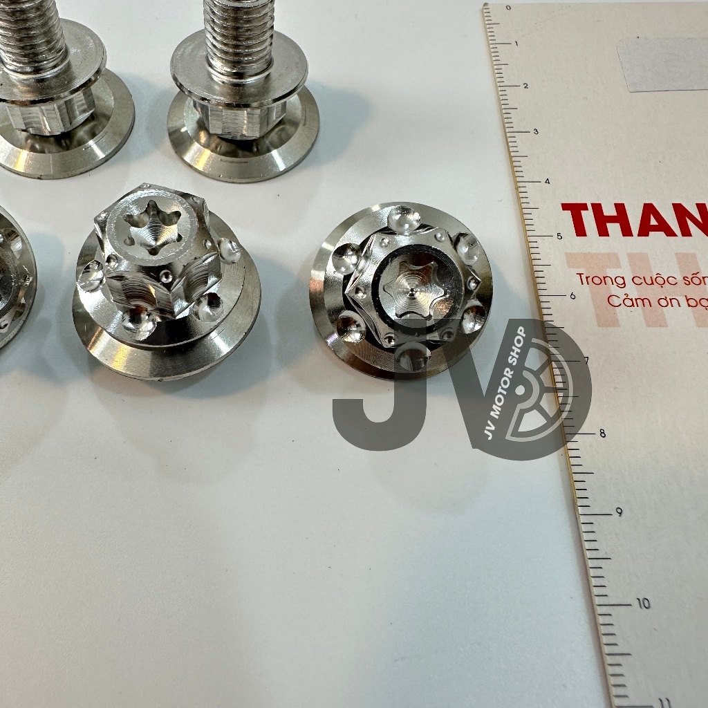 Ốc chân kính Salaya kèm long đền - Chân 10li ren thuận/ ngược - INOX 304 CNC nguyên khối, dễ lắp đặt