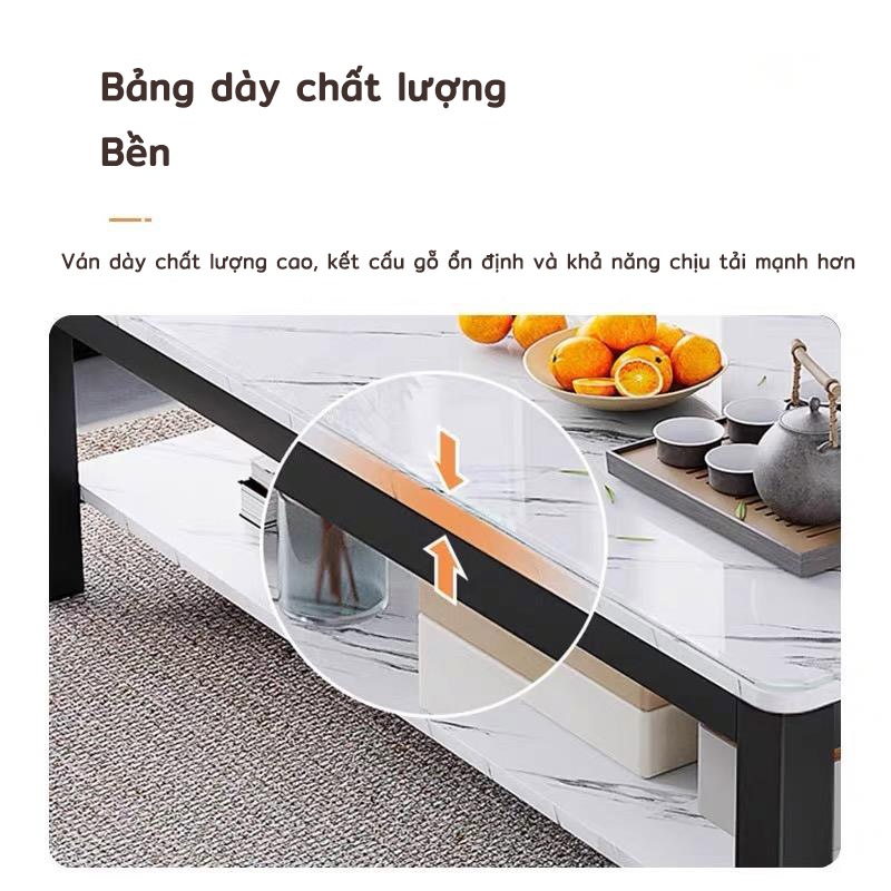 LUX Bàn trà hiện đại, bàn cà phê, phù hợp cho phòng khách, văn phòng, mặt gỗ vân đá cẩm thạch tinh tế, góc an toàn
