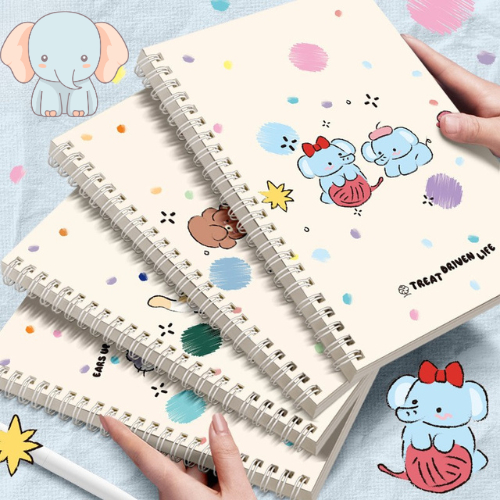 Sổ Capybara, Vở Lò Xo A5 MESO 120 Trang Kẻ Ngang 70 GSM - Sổ Lò Xo Gáy Lò Xo Kép, Giấy Màu Ngà Chống Lóa Mắt