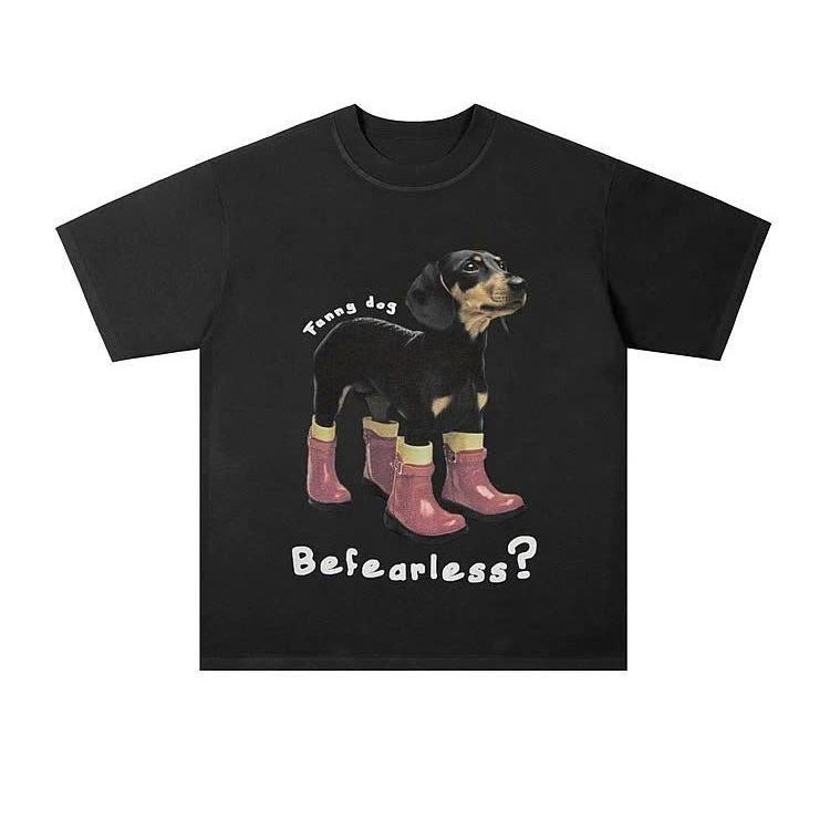 Áo thun Stee Cổ tròn FUNNY DOG Localbrand ICVCVNI Unisex Cotton