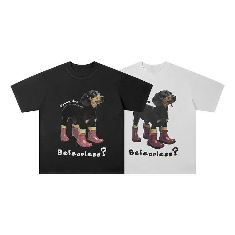 Áo thun Stee Cổ tròn FUNNY DOG Localbrand ICVCVNI Unisex Cotton