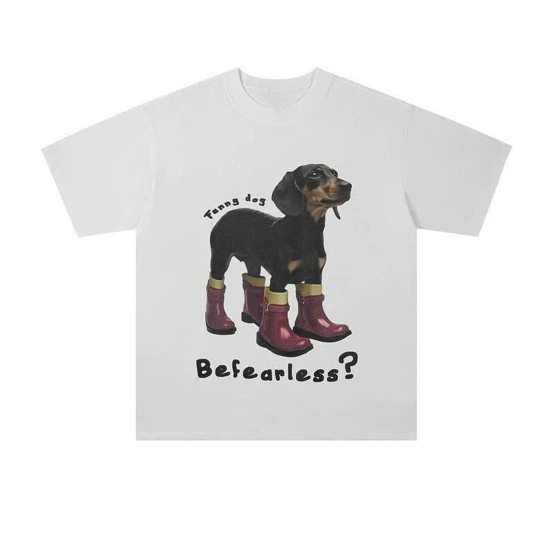 Áo thun Stee Cổ tròn FUNNY DOG Localbrand ICVCVNI Unisex Cotton