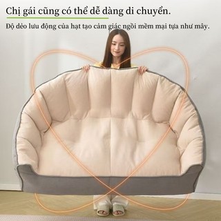 Ghế sofa lười biếng,Vải lanh cotton,Kèm theo hạt xốp,Ngồi lâu mà không bị lún,ghế đôi và ghế đơn