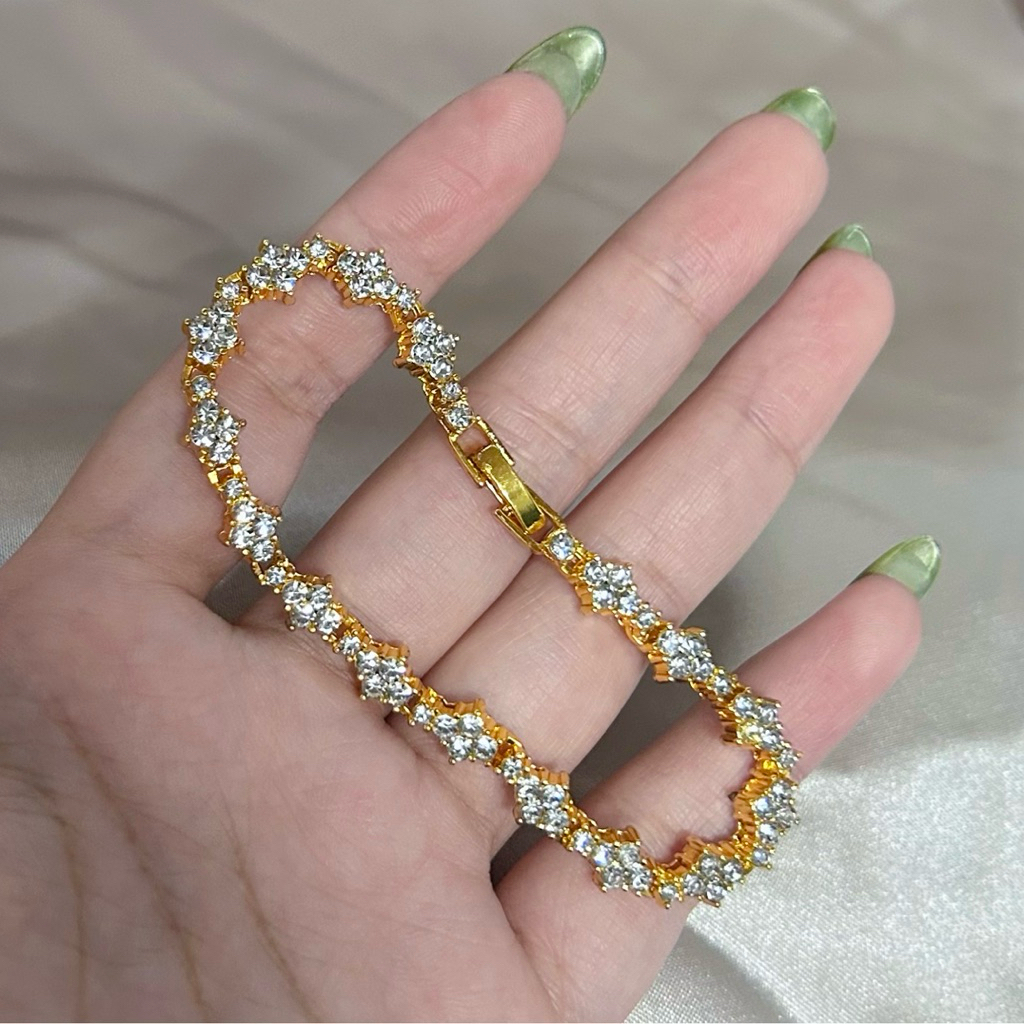 Chocker Kim Cương Vàng Bạc Hip Hop Bộ Trang Sức Unisex Thời Trang Trẻ Trung Cá Tính Từ Thép Không Gỉ