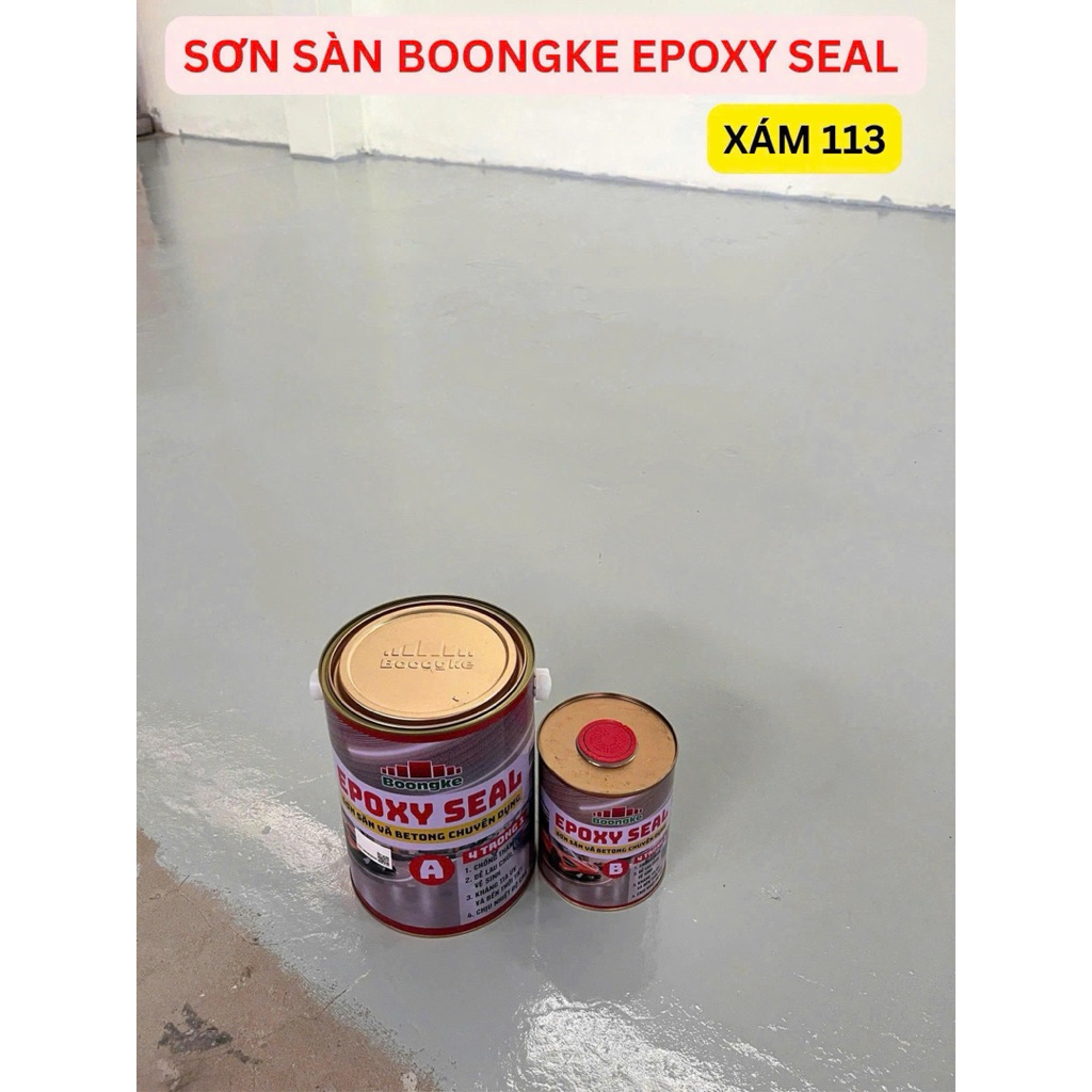 {Bộ 4Kg-Tặng cọ} Sơn Sàn Và Nền Bê Tông Chuyên Dụng Epoxy Seal 2 Thành Phần BONGKE