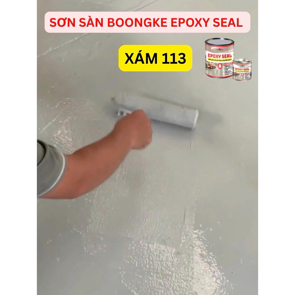 {Bộ 4Kg-Tặng cọ} Sơn Sàn Và Nền Bê Tông Chuyên Dụng Epoxy Seal 2 Thành Phần BONGKE
