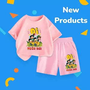 Bộ Cộc Tay Cho Bé – Hình Nhóm Bạn Phiêu Lưu Đi Muôn Nơi, Vải Thun Cotton Mềm Mại, Thoáng Khí (M 226)