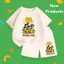 Bộ Cộc Tay Cho Bé – Hình Nhóm Bạn Phiêu Lưu Đi Muôn Nơi, Vải Thun Cotton Mềm Mại, Thoáng Khí (M 226)