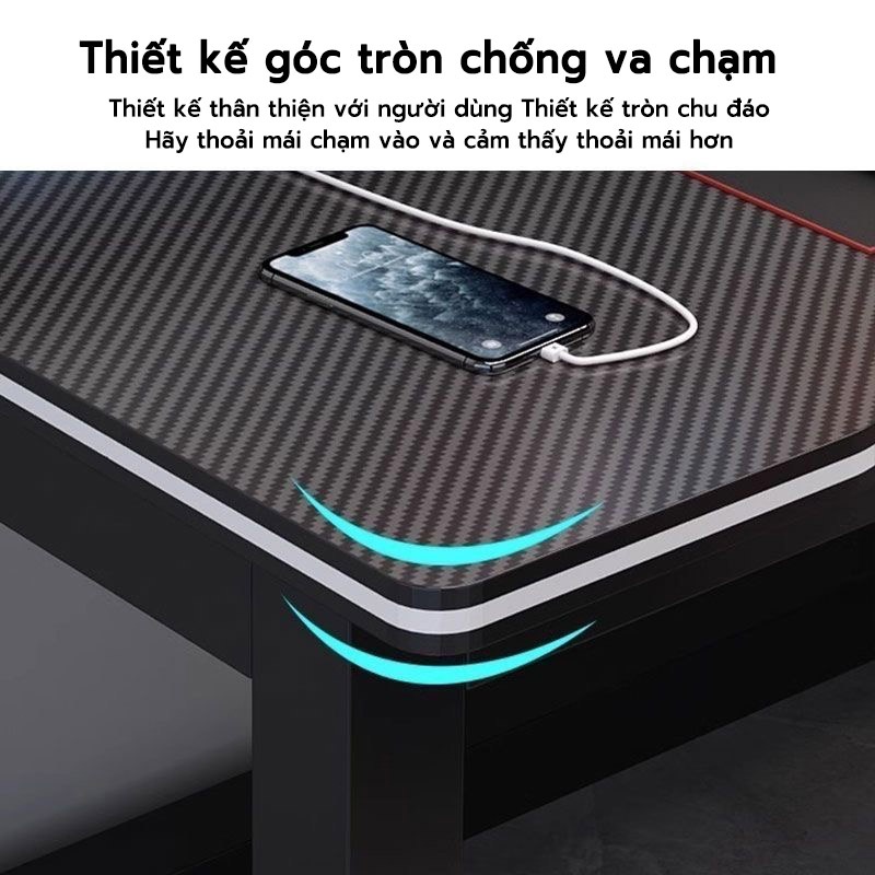LUX Bàn máy tính gia đình thiết kế đơn giản, bàn làm việc, bàn học bàn phòng ngủ, khung thép làm bằng kết cấu sợi carbon