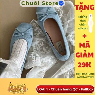 Giày bệt nữ da PU tổng hợp dệt vải đế cao su nhẹ nhàng nữ tính thoải mái dễ đi