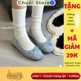 Giày bệt nữ da PU tổng hợp dệt vải đế cao su xinh xắn đáng yêu thoải mái êm chân