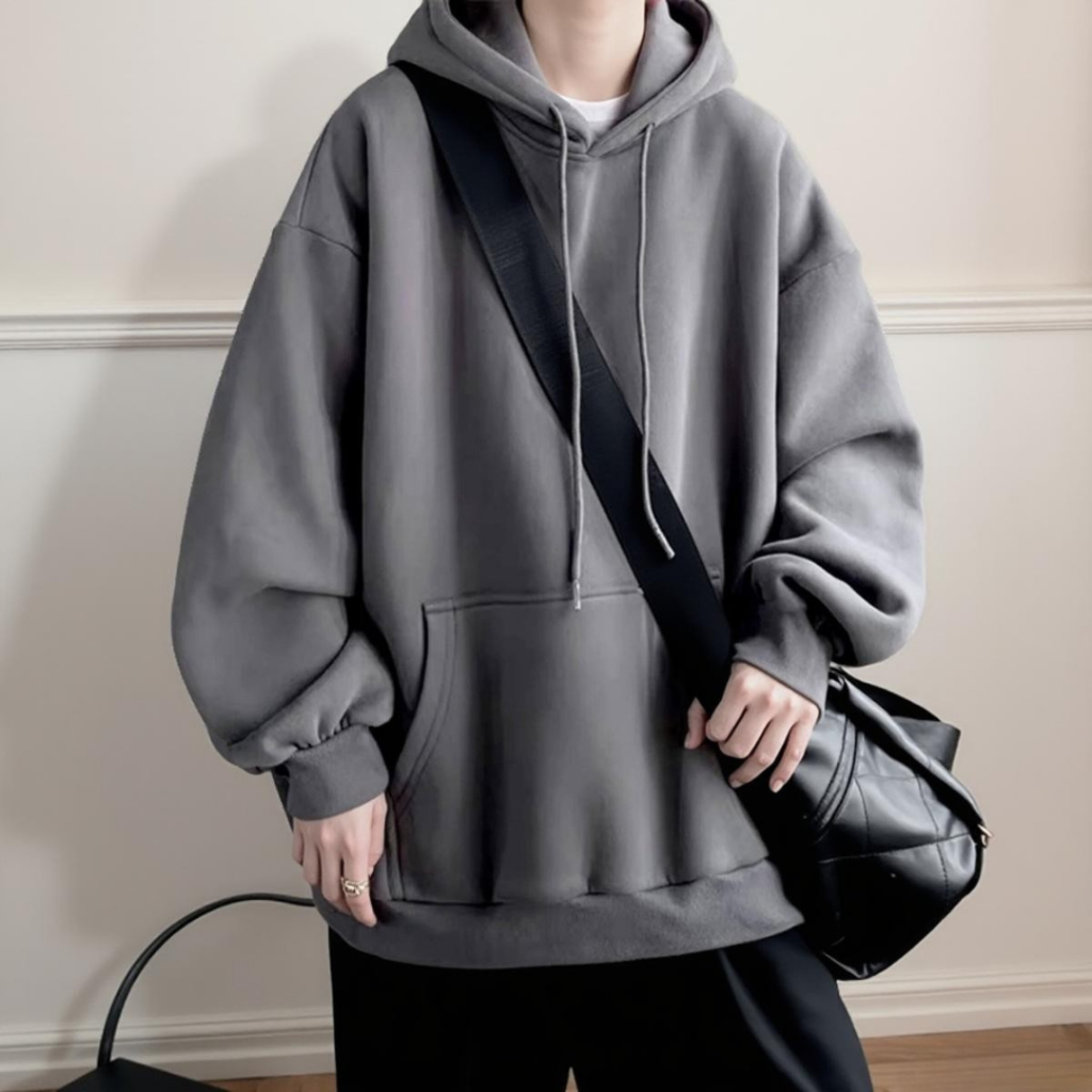 Áo Hoodie Trơn Basic Nỉ Bông Cotton Local Brand Thời Trang Unisex 3 Size 35-68kg k1