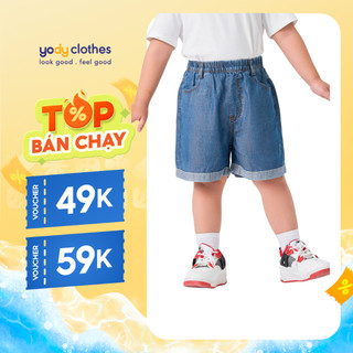 Quần Short Jeans Bé Gái YODY Nhỏ Gấp Gấu KCJS25S032