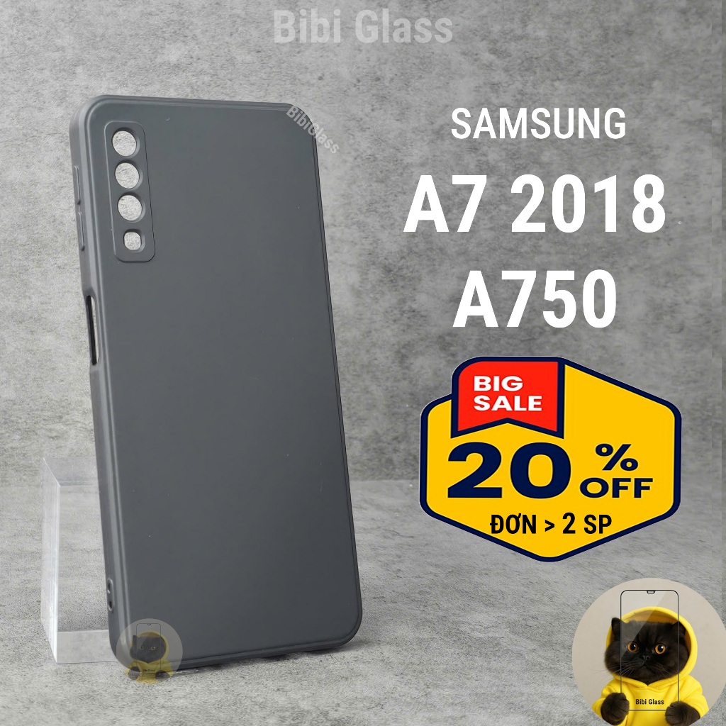 Ốp lưng Samsung A7 2018, A750 cạnh vuông bảo vệ cam nhựa dẻo Vỏ bao lưng điện thoại ss bibi