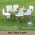 Bộ bàn du lịch xếp gọn siêu nhẹ, bộ 1 bàn 6 ghế gấp gọn phù hợp  dã ngoại câu cá cho cả gia đình — ảnh 3