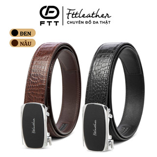 Thắt lưng nam,dây nịt da cá sấu FTTLeather thắt lưng da thật khóa tự động,dây lưng da bản liền DF94