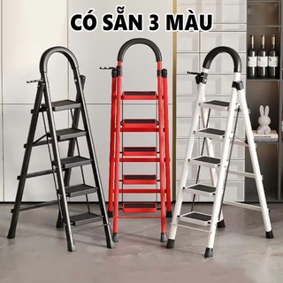 Thang Chữ A Gấp Gọn 3 - 4 - 5 - 6 -7 -8 Bậc Thép Chịu Lực Tải Trọng 500kg  Chân Đế CHống Trơn Trượt Bảo Hành 12 Thá