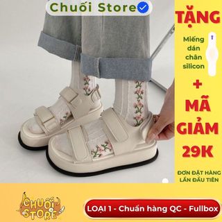 Dép quai hậu nữ da PU tổng hợp dệt vải đế cao su dễ đi đáng yêu nhẹ nhàng êm chân