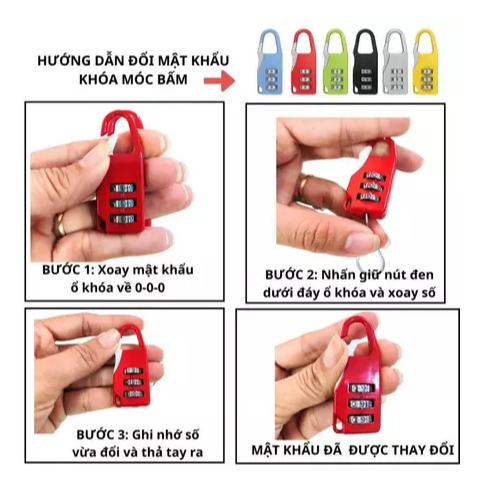 Ổ khóa số mini, khóa vali balo du lịch chống trộm
