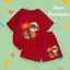 Set Cộc Tay Cotton Mềm – In Bé Trai Áo Xanh Cầm Lá Cờ Việt Nam, Bé Mặc Dễ Chịu (M 227)