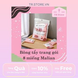 Gói bông tẩy trang cotton 8 miếng mini Malian bỏ túi du lịch tiện lợi