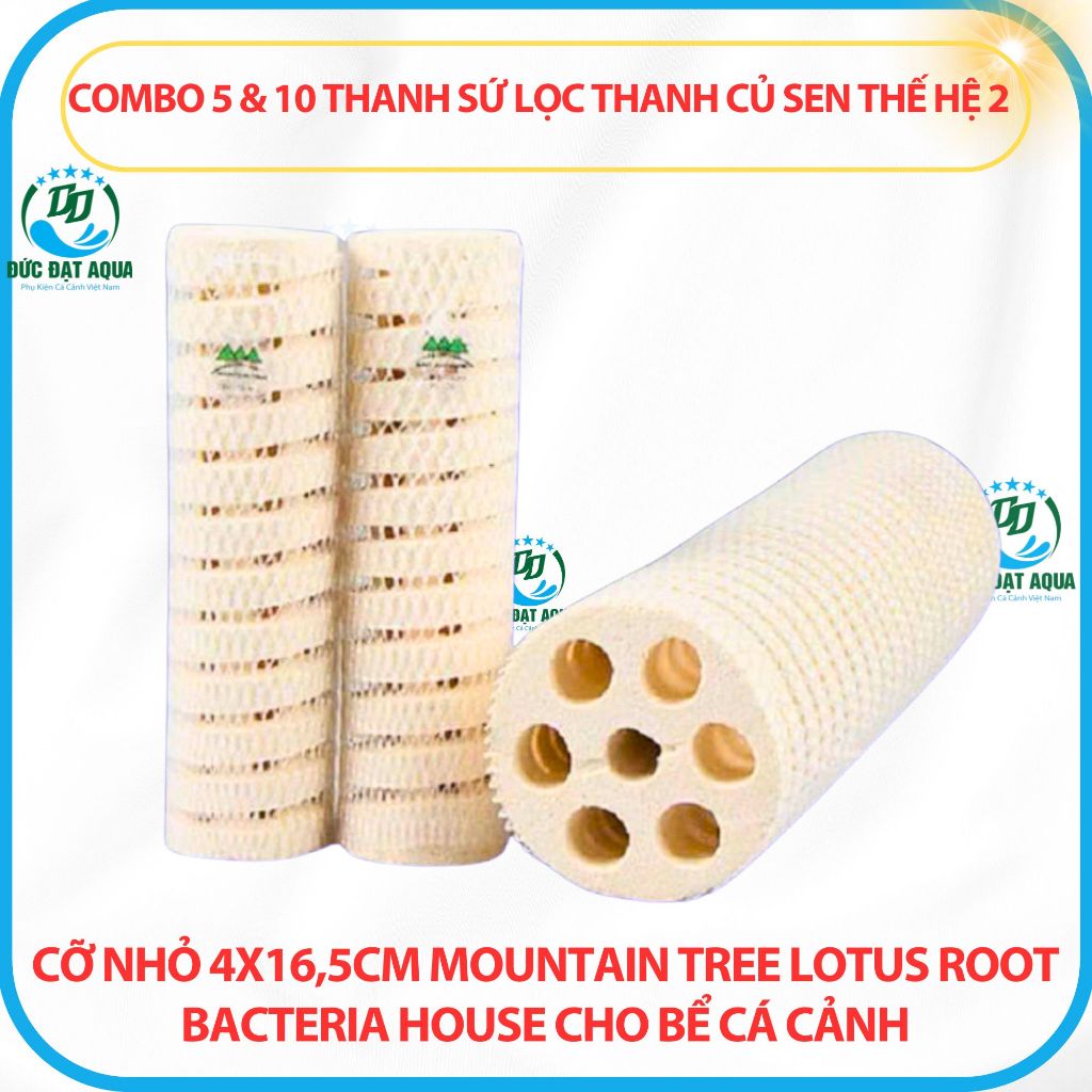 Combo 5&10 thanh sứ thanh củ sen thế hệ 2 cỡ nhỏ 4x16,5cm Mountain Tree Lotus Root Bacteria House 6