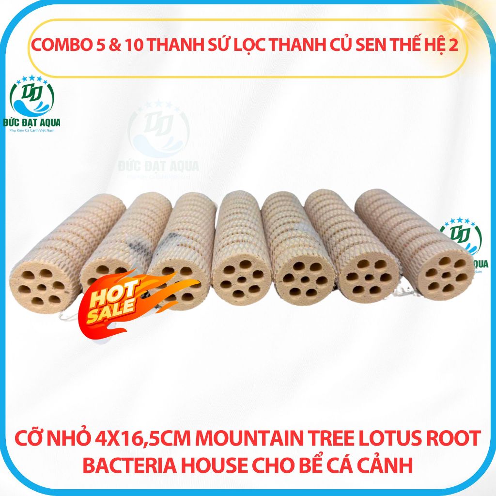 Combo 5&10 thanh sứ thanh củ sen thế hệ 2 cỡ nhỏ 4x16,5cm Mountain Tree Lotus Root Bacteria House 5