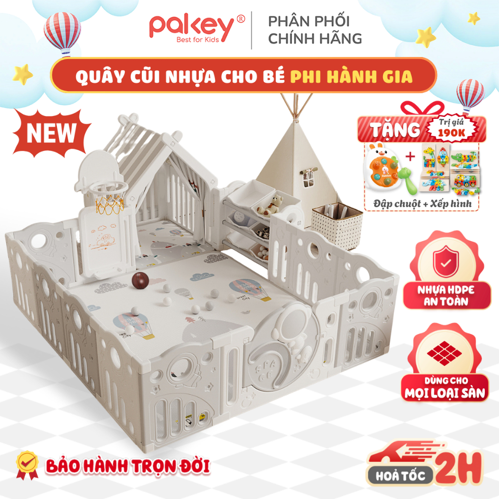 [SIÊU TỐC] Quây Cũi Nhựa Cho Bé Phi Hành Gia, Cũi Quây Cho Bé Mẫu Mới Đế Kép Siêu Chắc Chắn Dùng Cho Mọi Loại Sàn