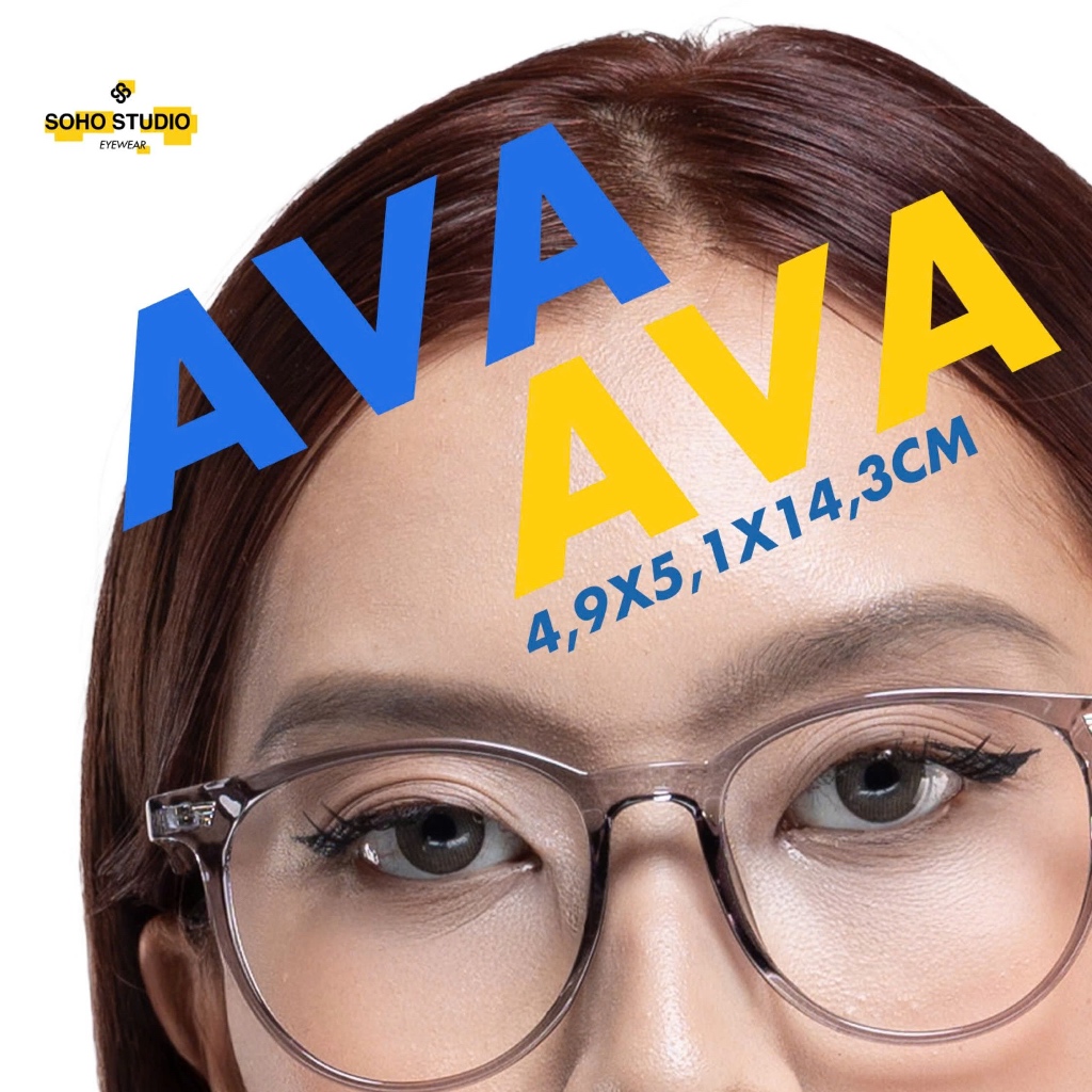 [LIMITED] Gọng kính AVA form tròn to gọng thanh mảnh siêu nhẹ kèm hợp ...