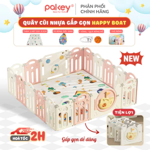 Quây Cũi Cho Bé Gấp Gọn, Cũi Quây Nhựa HAPPY BOAT Nguyên Sinh Không Chất Độc Hại An Toàn Cho Bé
