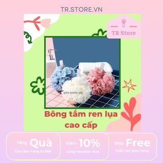 Bông tắm ren lụa cao cấp tạo bọt làm sạch cơ thể tẩy tế bào chết