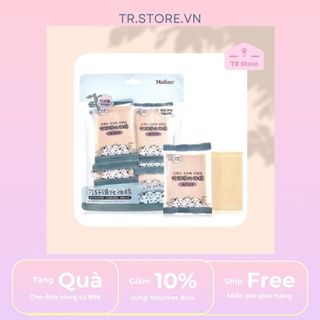 [Tách lẻ] Bông Tẩy Trang Mini Cao Cấp 2 Lớp Sợi Tre - Gói 8 Miếng Tiện Lợi Bỏ Túi Du Lịch