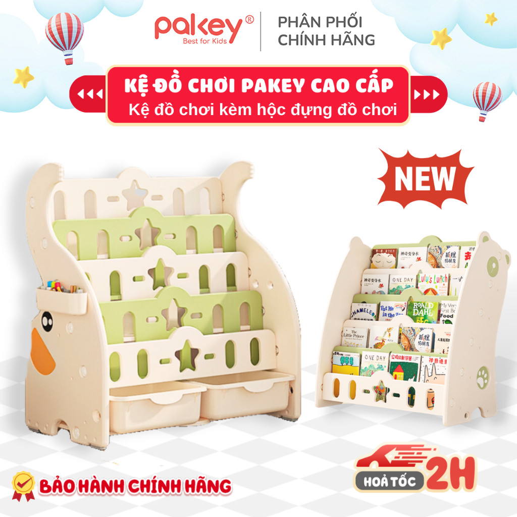 [HỎA TỐC] Kệ Giá Sách Cho Bé, Tủ Để Đồ Nhiều Tầng Pakey, Mẫu Mới Chắc Chắn, Dày Dặn, Nhựa Nguyên Sinh An Toàn Cho Bé