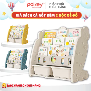 Giá Sách Cho Bé Kèm 2 Hộc Để Đồ Chơi Pakey Mẫu Mới - Kệ Sách Nhựa Chịu Lực Loại Dày Nhiều Màu Đáng Yêu