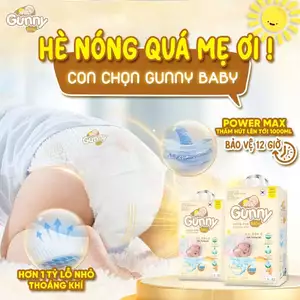 Tã Bỉm GUNNY Công Nghệ Hàn Quốc Dán/Quần Đủ Size NB70/S70/M70//M56/L50/XL50/XXL50/3XL50/4XL50