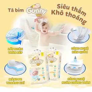 Bỉm - Tã Gunny Công Nghệ Hàn Quốc Size M dán 70 (6-11kg) Siêu Thấm, Mềm Mại An Toàn Cho Em Bé