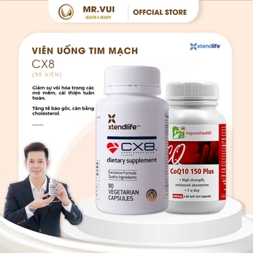 Combo viên uống hỗ trợ tim mạch, ngừa đột quỵ Xtend Life CX8 & CoQ10 150 Plus 30 viên/ 90 viên