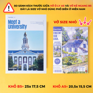 [VỞ MIỀN NAM] Tập Van Gogh 96/ 200 Trang 4 Ô Ly, Tập Học Sinh Size A5 Nhỏ CLASSMATE 80gsm Không Lem NA5-09-009/20-010