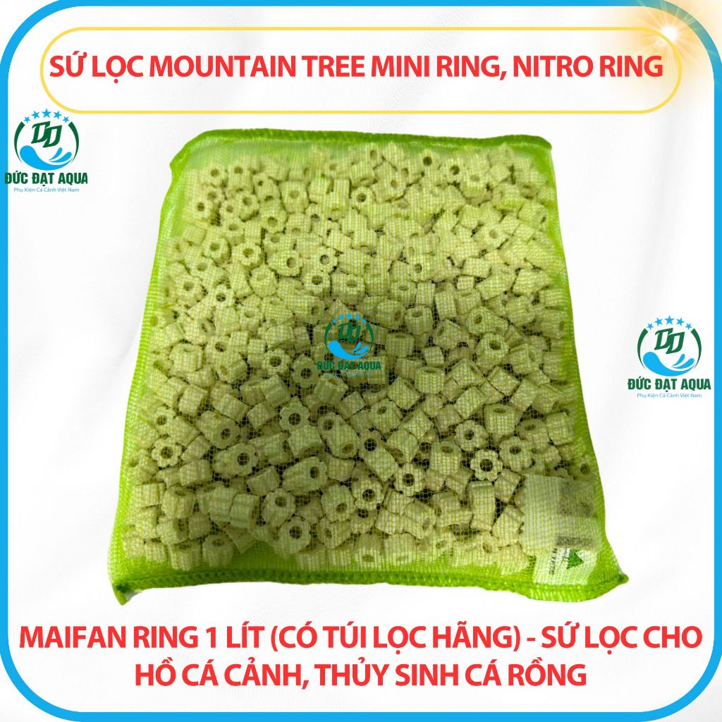 Sứ Lọc MOUNTAIN TREE Mini Ring, Nitro Ring, Maifan Ring 1 Lít có Túi Lọc Hãng - Sứ Lọc Cho Hồ Cá koi 3