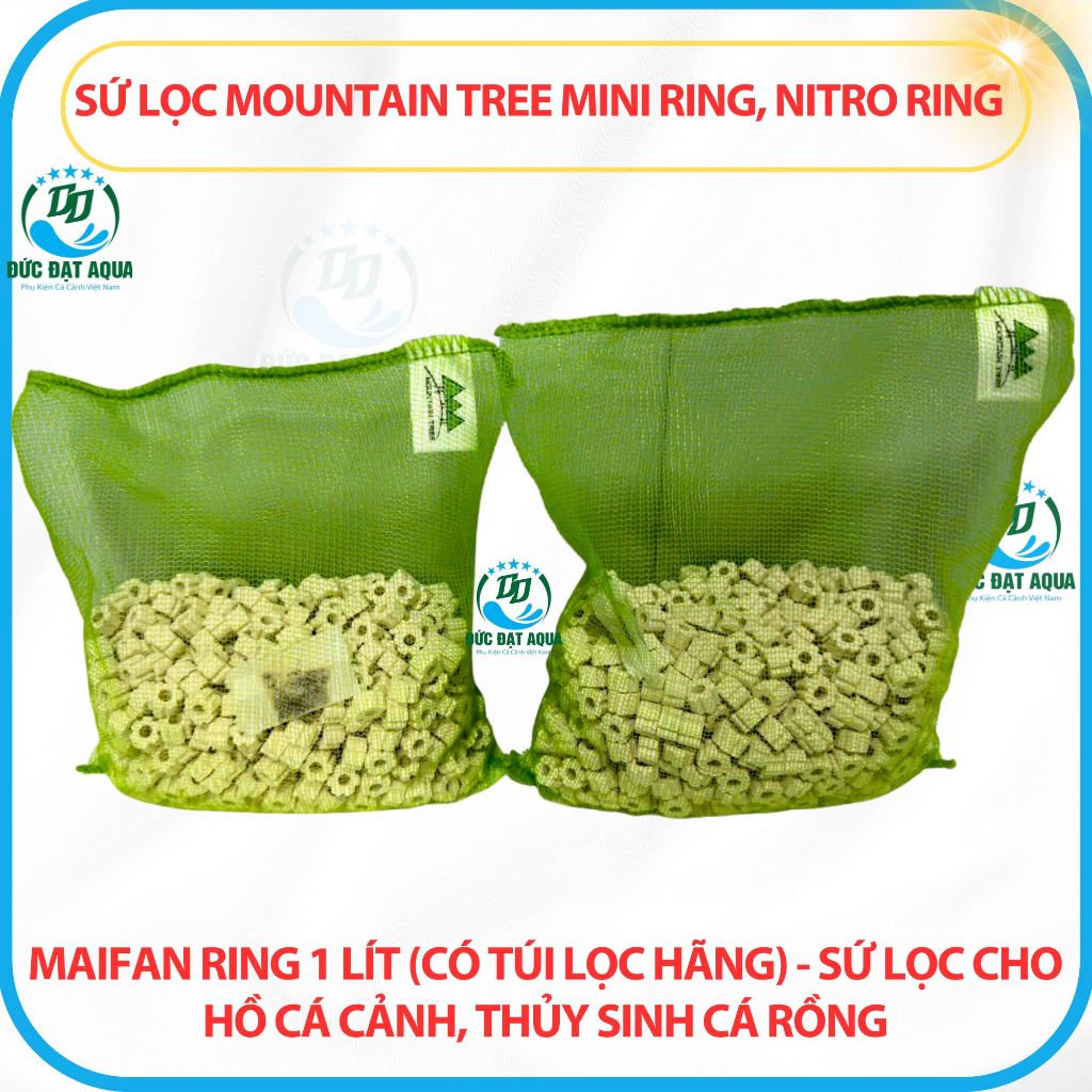 Sứ Lọc MOUNTAIN TREE Mini Ring, Nitro Ring, Maifan Ring 1 Lít có Túi Lọc Hãng - Sứ Lọc Cho Hồ Cá koi 6