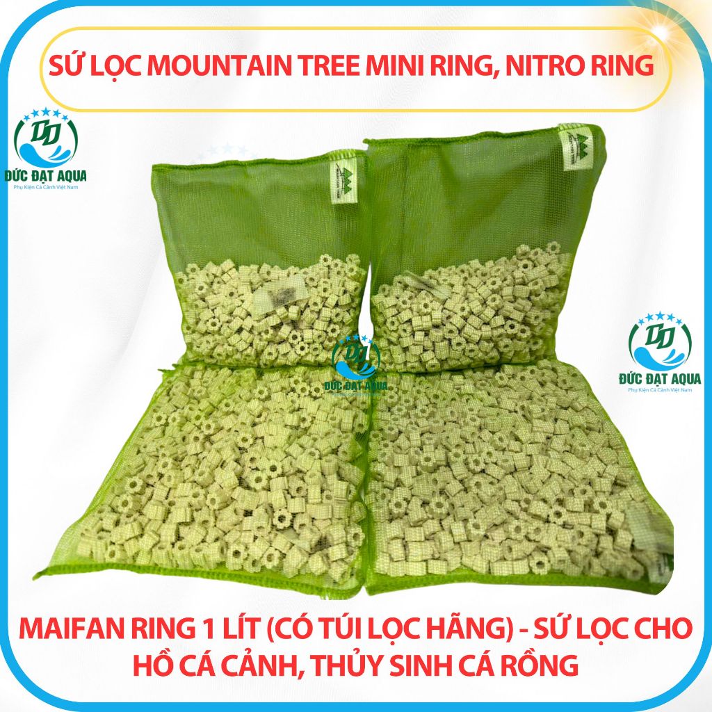 Sứ Lọc MOUNTAIN TREE Mini Ring, Nitro Ring, Maifan Ring 1 Lít có Túi Lọc Hãng - Sứ Lọc Cho Hồ Cá koi