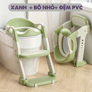 {KAIDOKIDS} Bô vệ sinh bệ ngồi bồn cầu cho bé 2IN1,gấp gọn, có tay vịn, trống trượt an toàn
