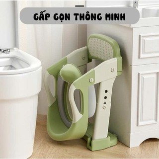 {KAIDOKIDS} Bô vệ sinh bệ ngồi bồn cầu cho bé 2IN1,gấp gọn, có tay vịn, trống trượt an toàn