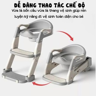{KAIDOKIDS} Bô vệ sinh bệ ngồi bồn cầu cho bé 2IN1,gấp gọn, có tay vịn, trống trượt an toàn