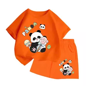 Bộ đồ trẻ em – Hình Gấu Trúc Panda và Kẹo Mút Vàng, chất cotton mềm thoáng, mặc dễ chịu (M 195)